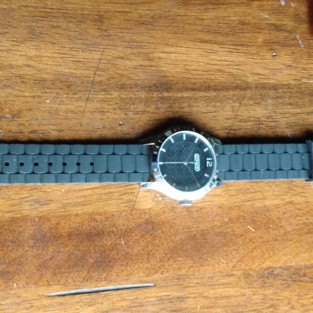 Mens Black Coach Watch Running - Picture 5 of 9